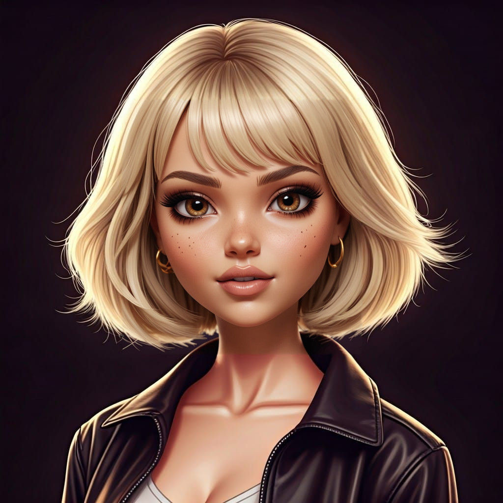 Fantastical Bratz-Inspired Portrait with Curvy Elegance