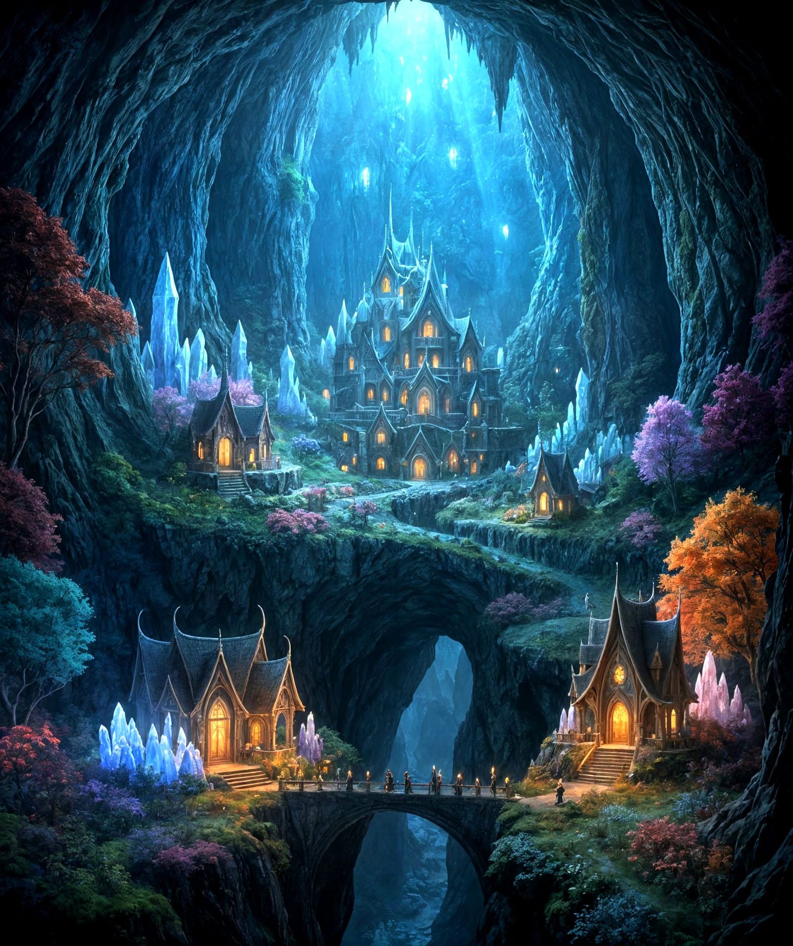 Massive Underground City in Crystal Cave