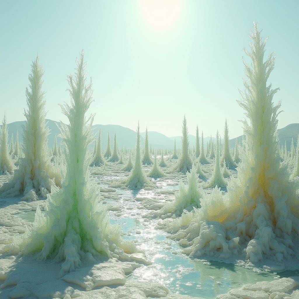 Ethereal Glass Wastes in a Futuristic Landscape