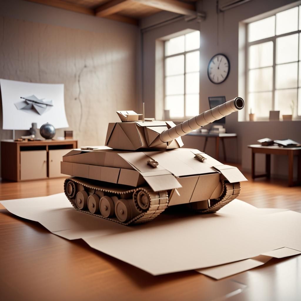 Miniature Tank on Paper: Origami Papercraft