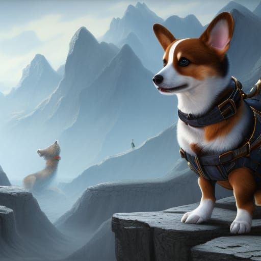 Corgi Pants in Detailed Fantasy Concept Art