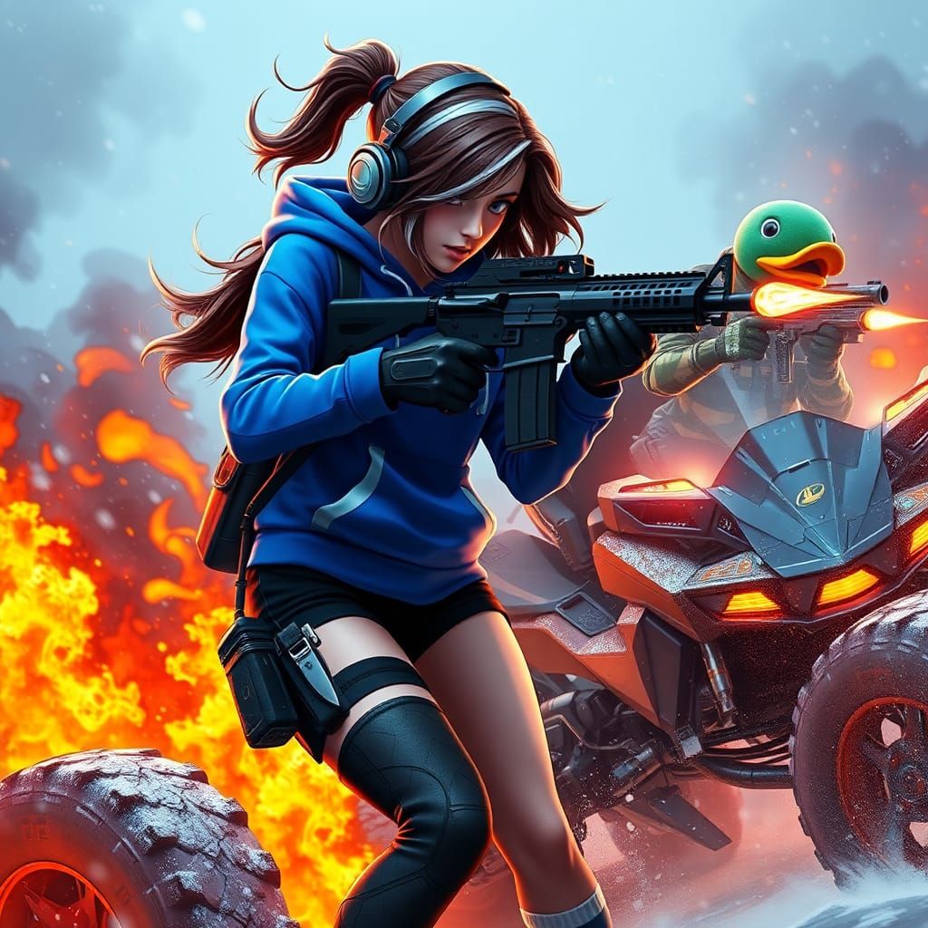 Girl in Fortnite Battle Royale, Concept Art Style