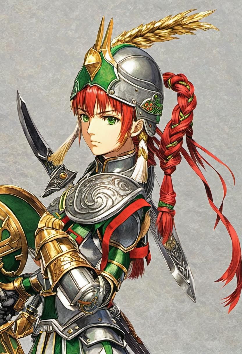 Valkyrie Profile with Braids, Armor and Spear