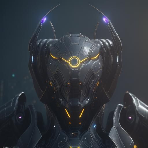 Futuristic Infinity Symbol with Glowing Mech Details