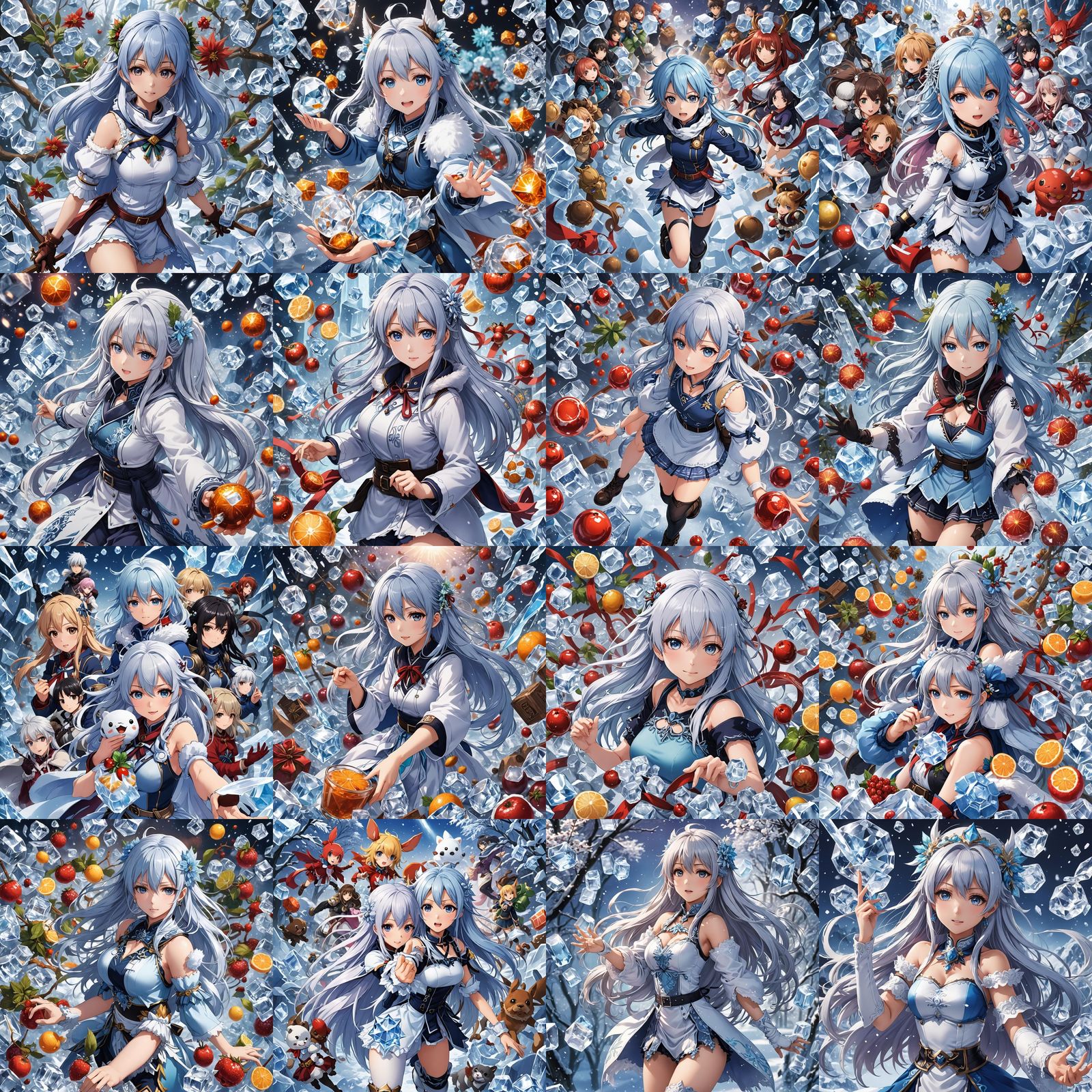 Anime Style Portrait of a Girl with White Hair