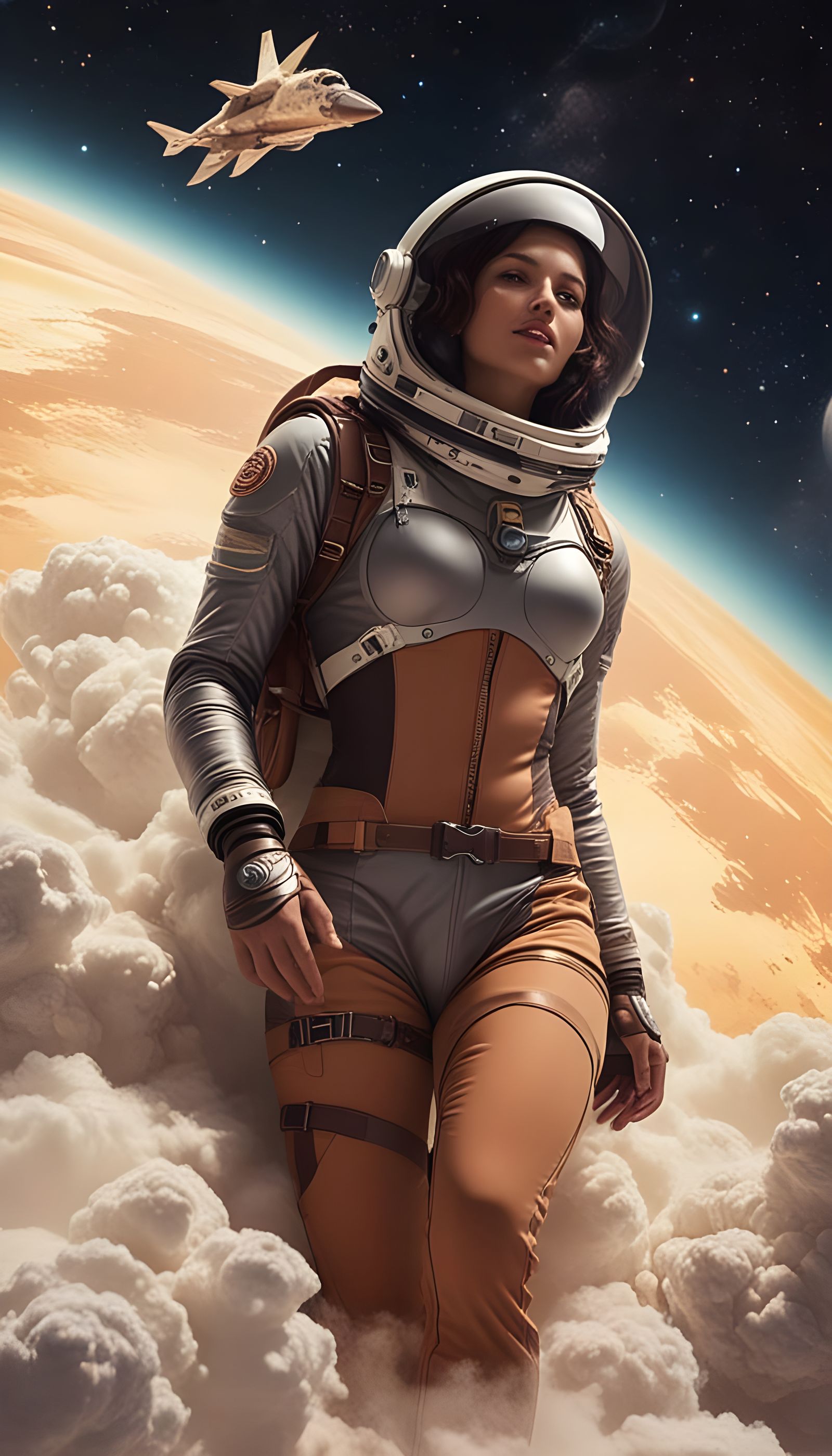 Ethereal Spacewalker Basks in Celestial Beauty