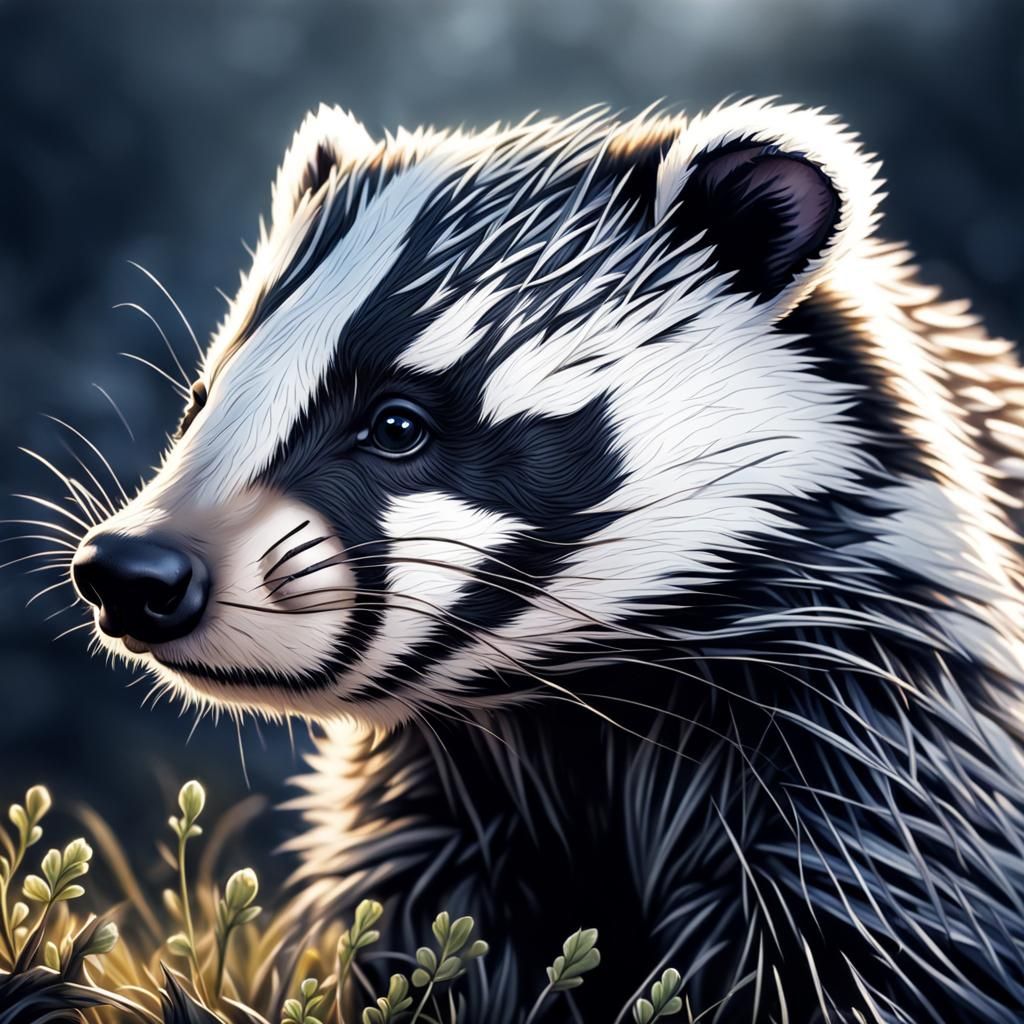 Hyperrealistic Badger Portrait in High Definition