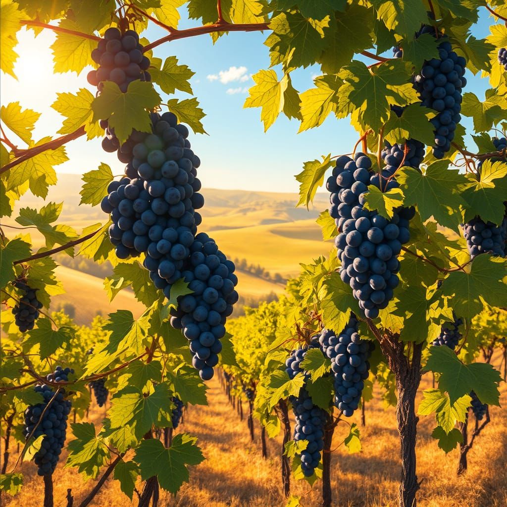 Refosco Vines Bask in Sunlit Italian Countryside