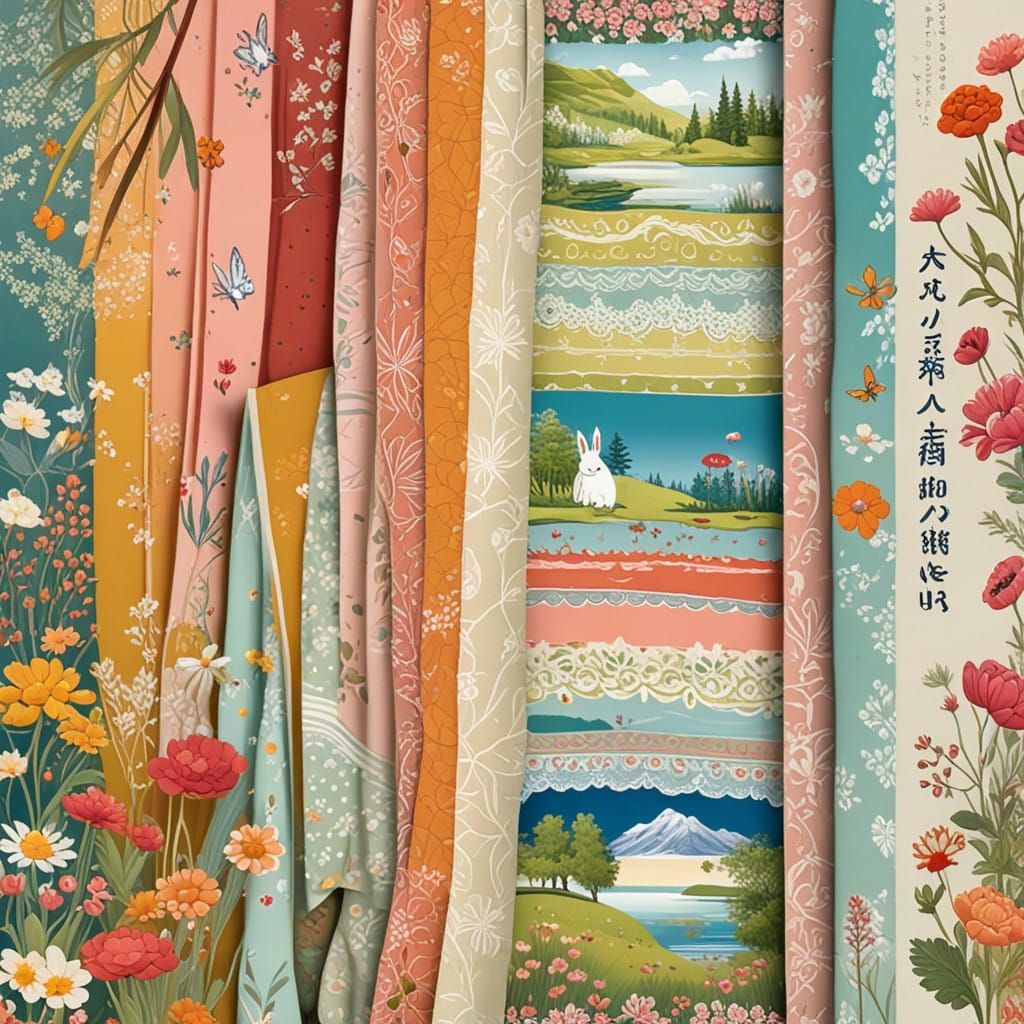 Ethereal Bunny in a Whimsical Woodland Cabin Scene