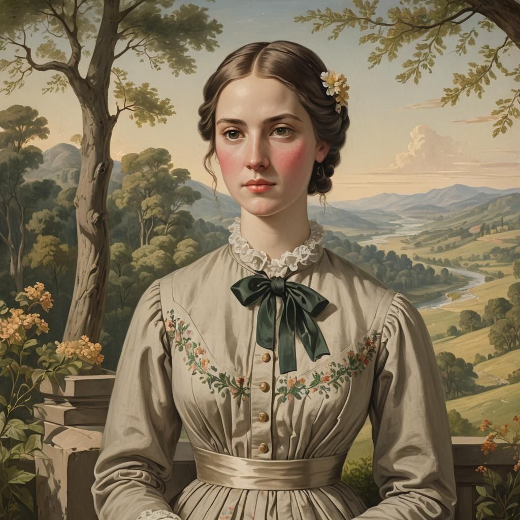 Colonial American Portrait of a Young Woman