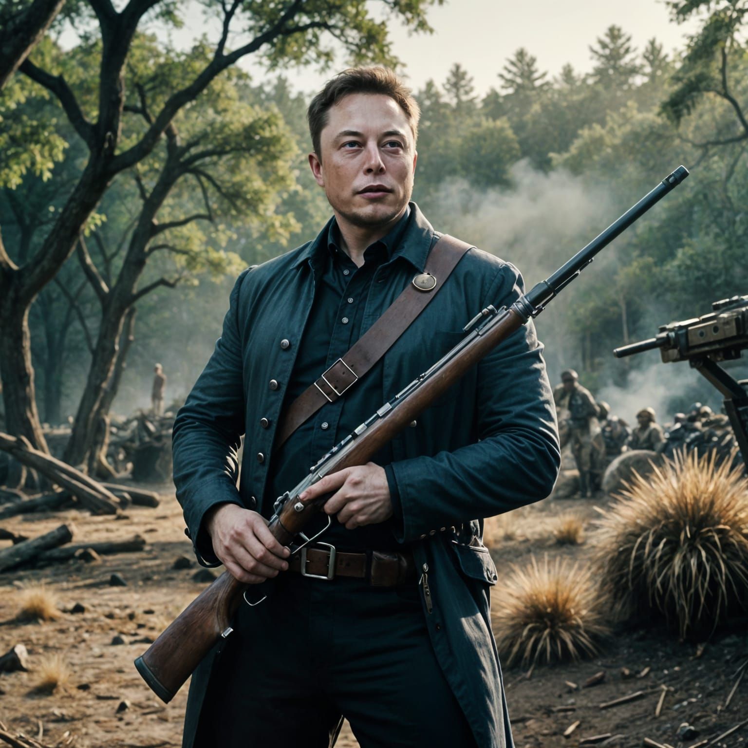 Elon Musk in a Cinematic Film Still
