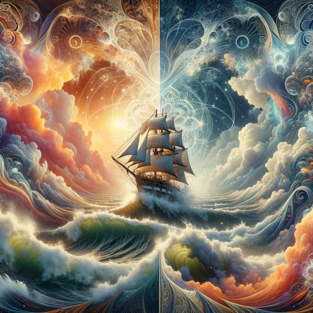 Sailing Boat Bursts from Cosmic Cloudscape