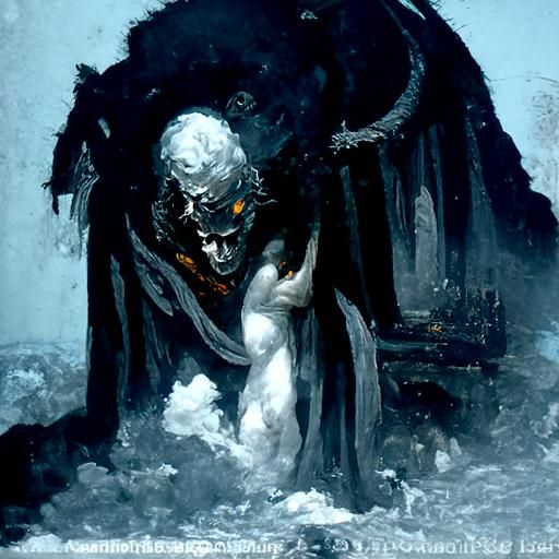 Hades in a Dark Gothic Horror Style