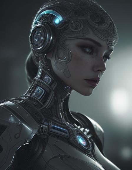 Hyperrealistic Fembot with Intricate Details