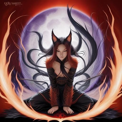 Cursed Nine-Tailed Fox Illustration