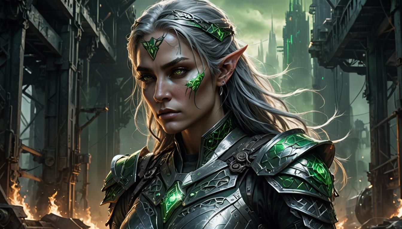 Elven Warrior in Dark Fantasy Concept Art