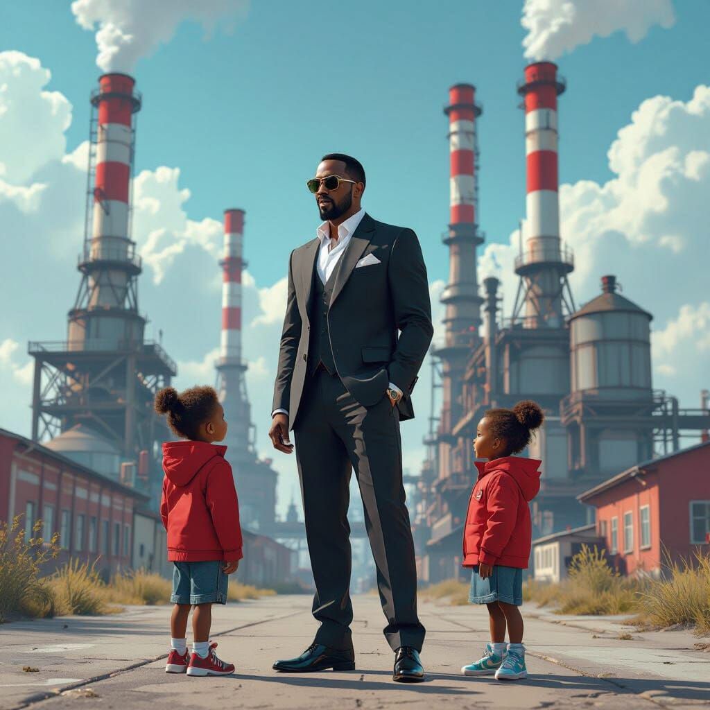 Hip-Hop Mogul in Retro-Futuristic Soviet Factory