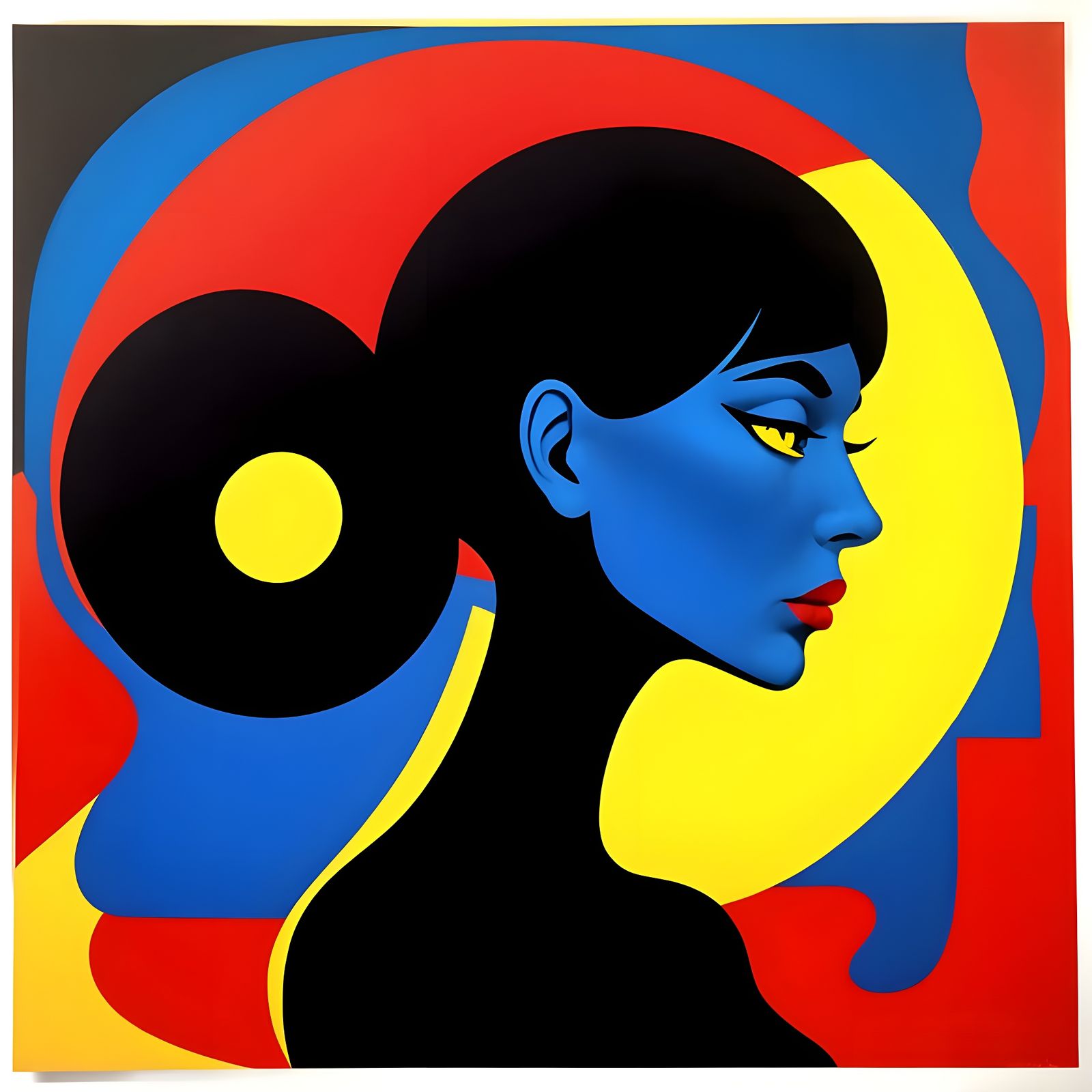 Bold Modern Portrait in Vibrant Colors and Asymmetrical Grid