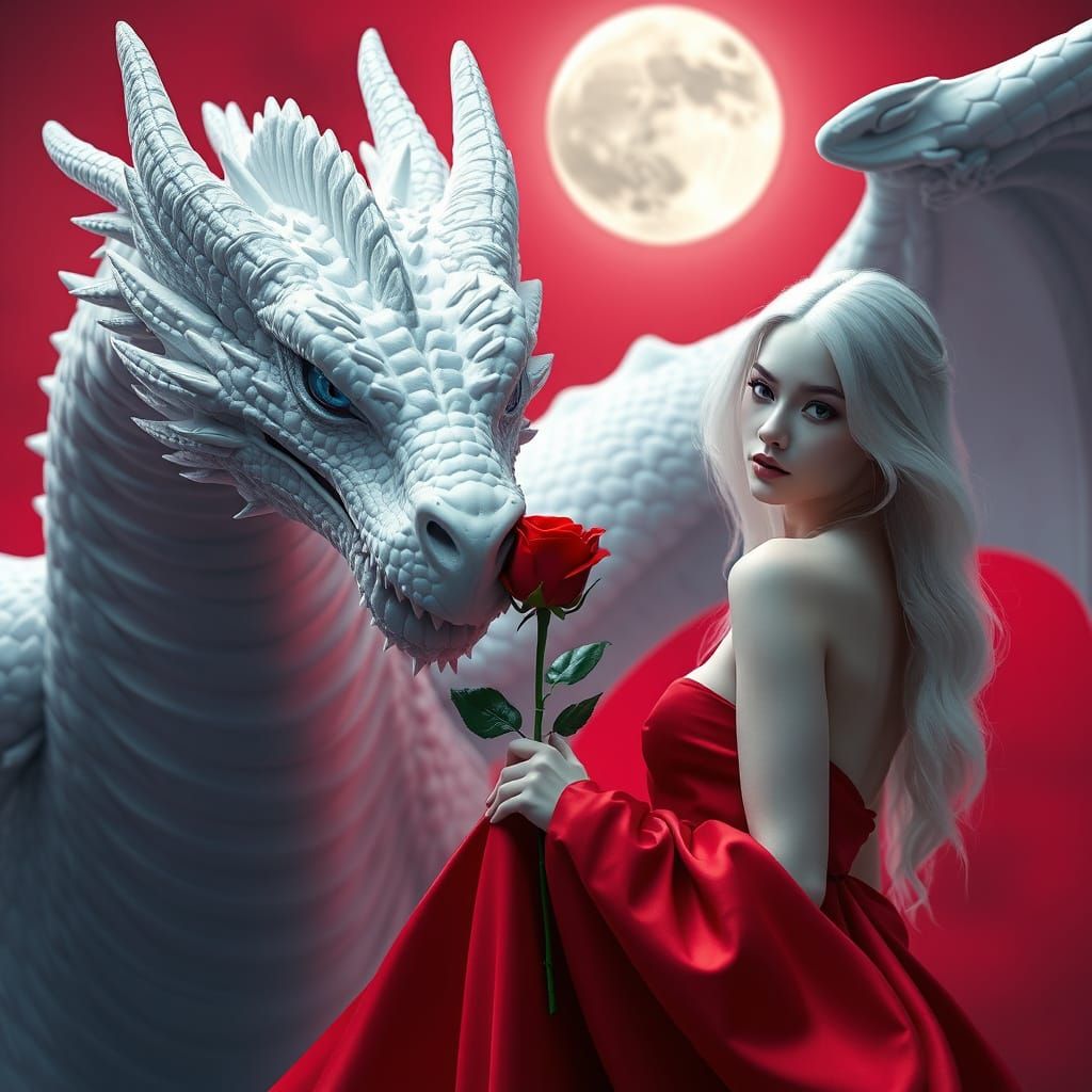 Majestic Dragon in Portrait, Gift of Love