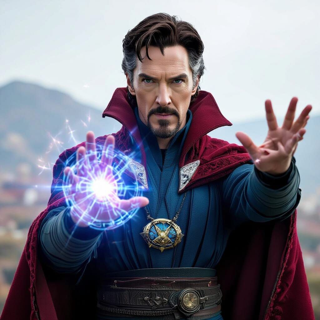 Doctor Strange in Realistic Action Pose