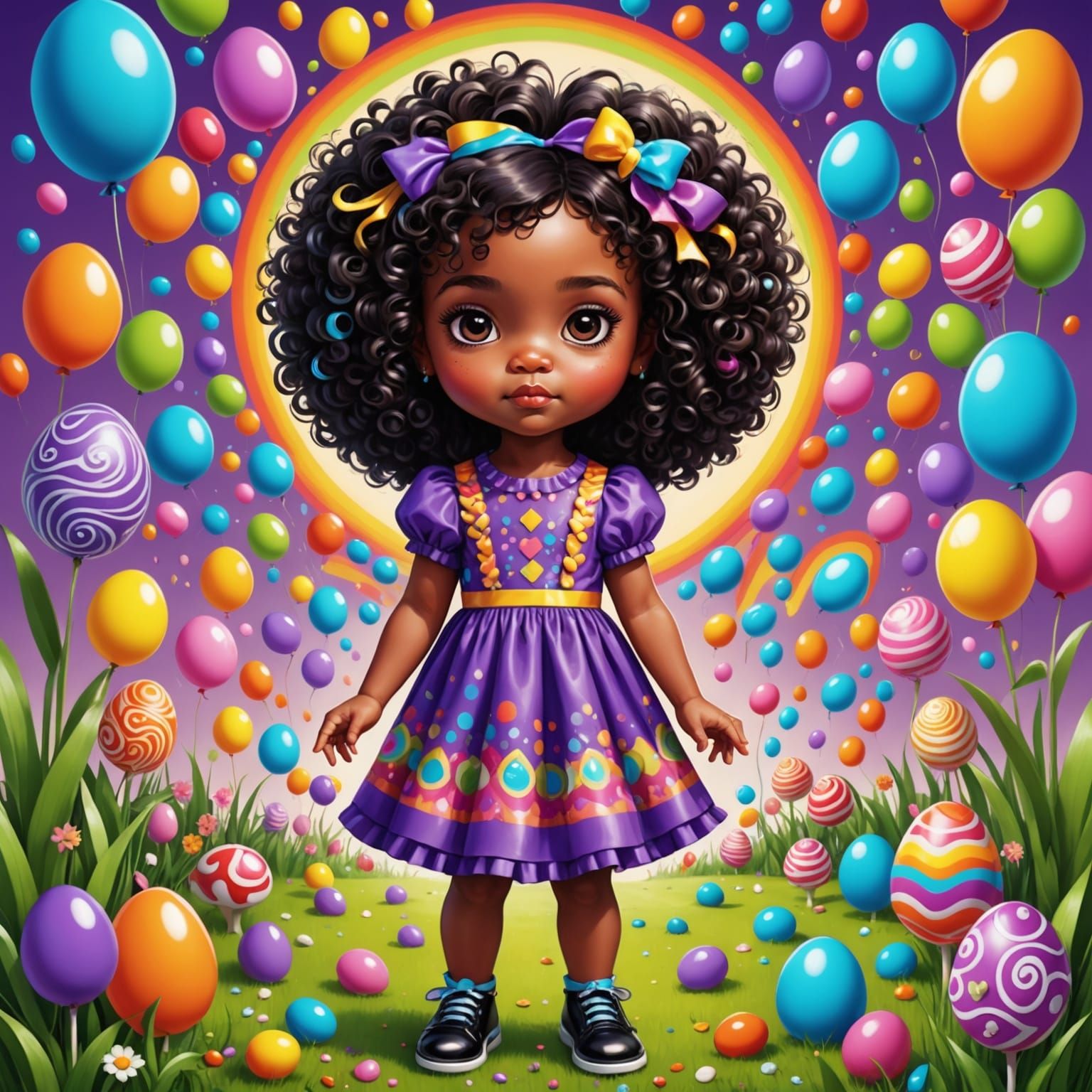 Psychedelic Chibi Toddler in Candyland Droste Effect
