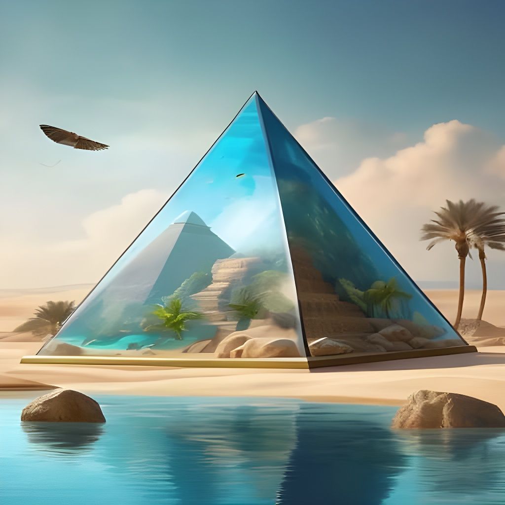 Egyptian Pyramid Aquarium in Photorealistic Style