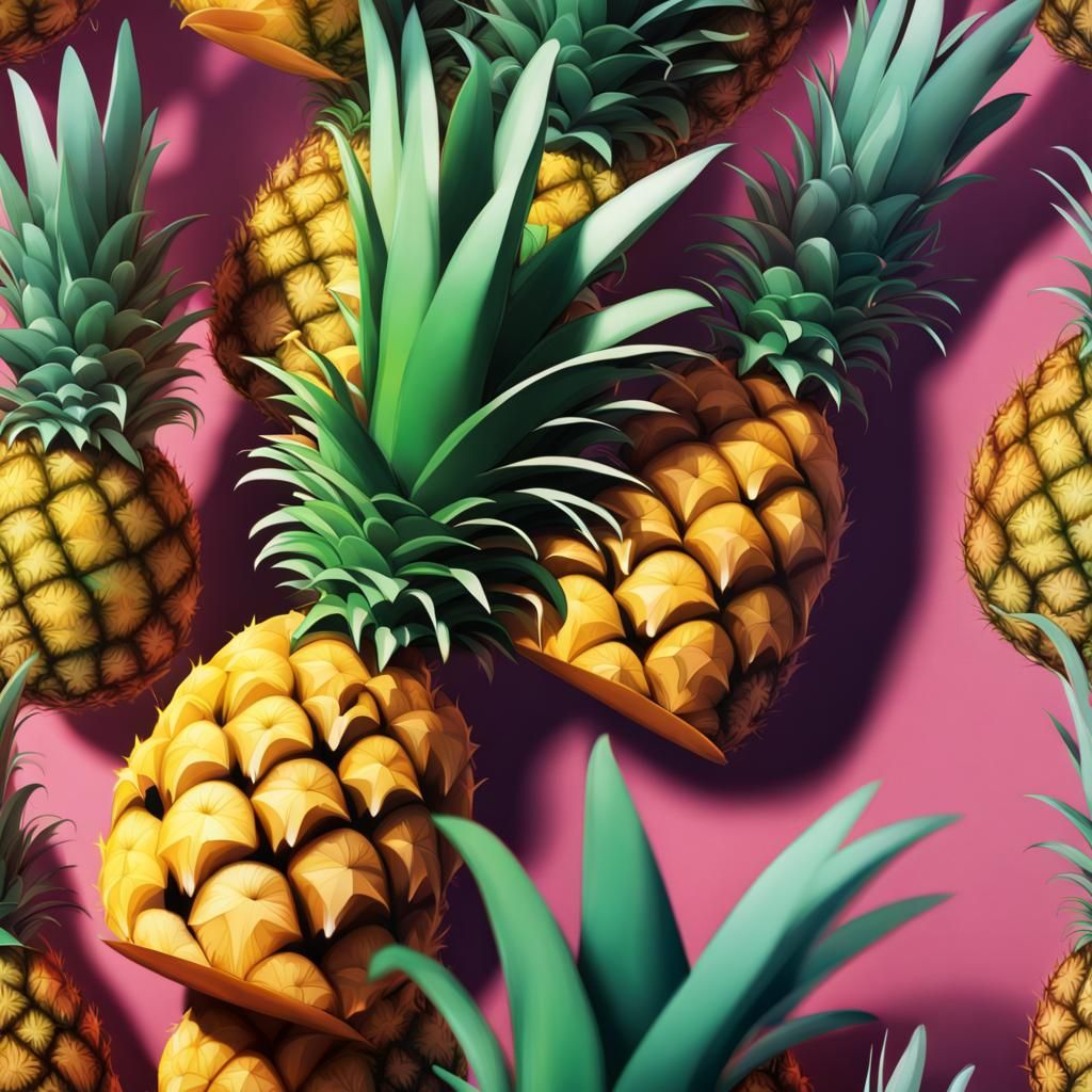 Hyperrealistic Pineapple Beauty in Splash Art Style