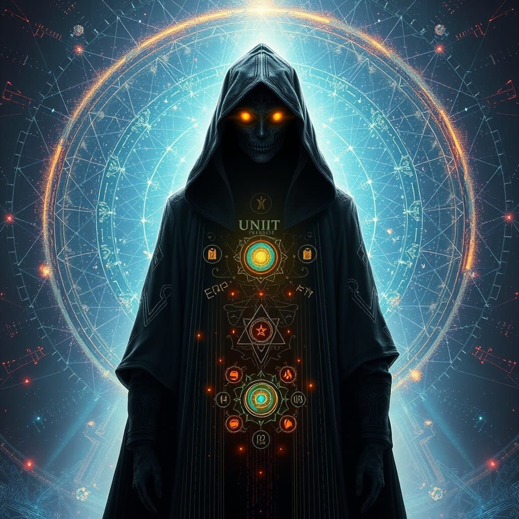 Sentinel at Recursion Rift in Cyberpunk Style