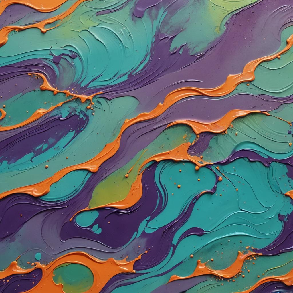 Abstract Beach Scene in Graffiti Splash Art Style