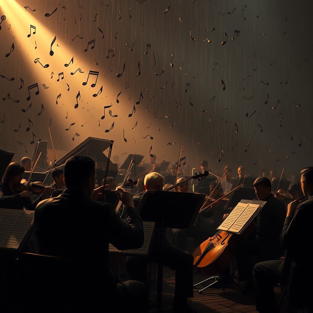 Orchestra Performance in Hyperrealistic Cinematic Style