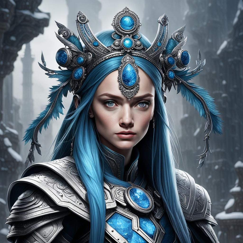 Surreal Woman with Cosmic Aura in Detailed Matte Painting