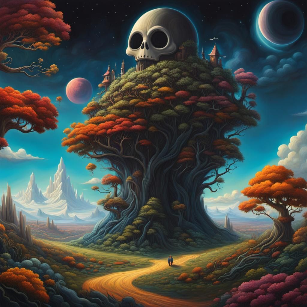 Surreal Anthropomorphic Character: Life and Death