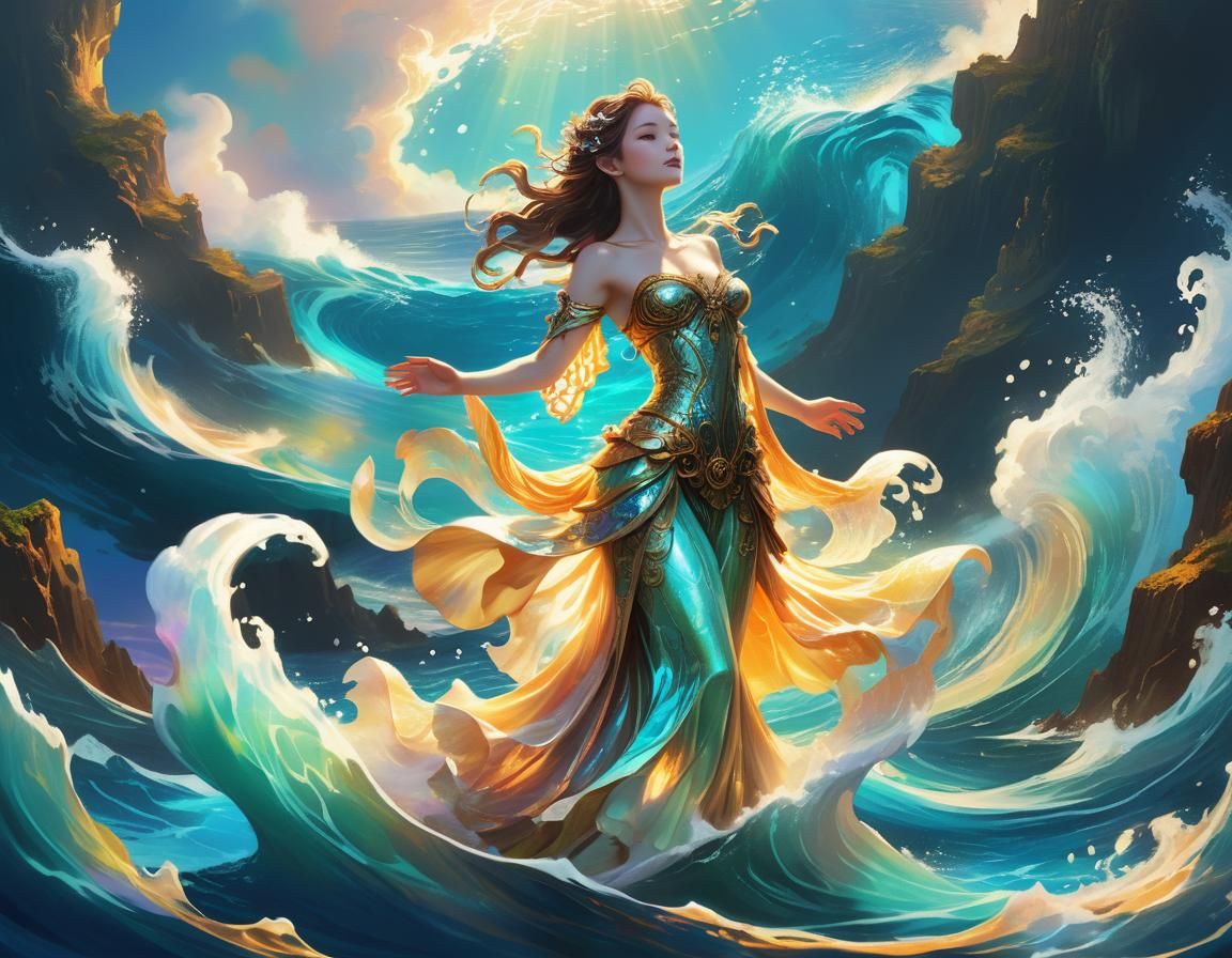 Siren's Song in Vibrant, Opalescent Dreamscapes