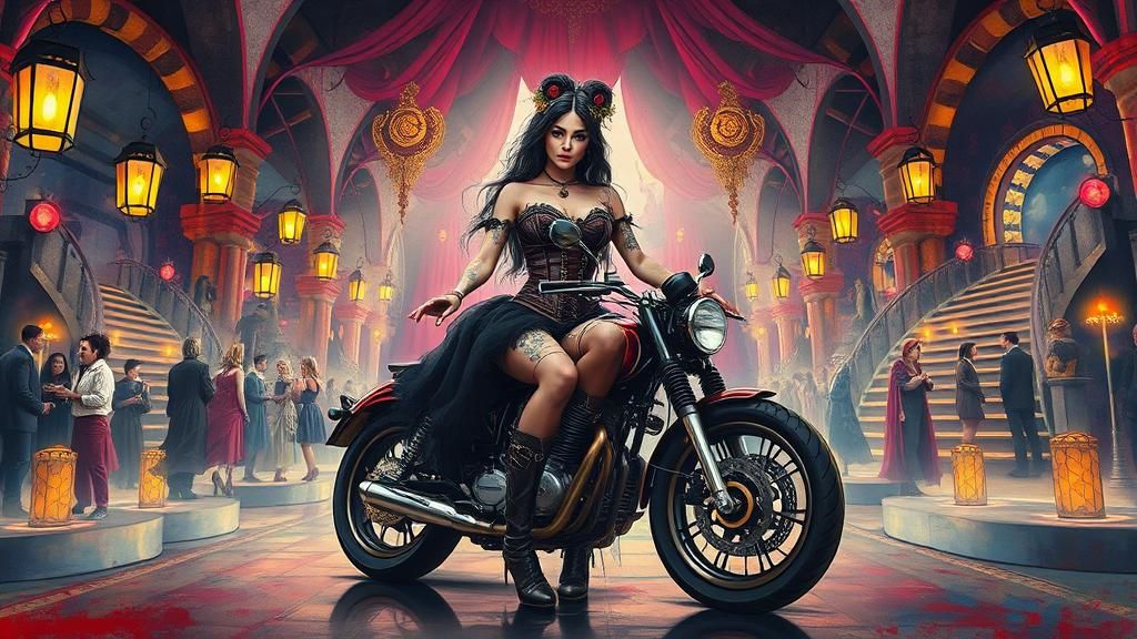 Venus at Mirrored Masquerade Ball in Gothic Style