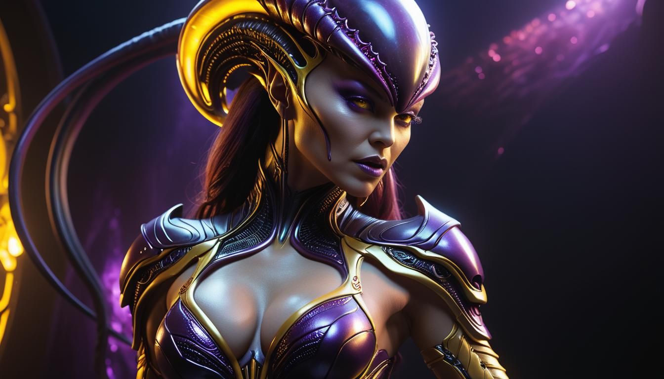 Alien Queen Kerrigan in Dark Fantasy Style