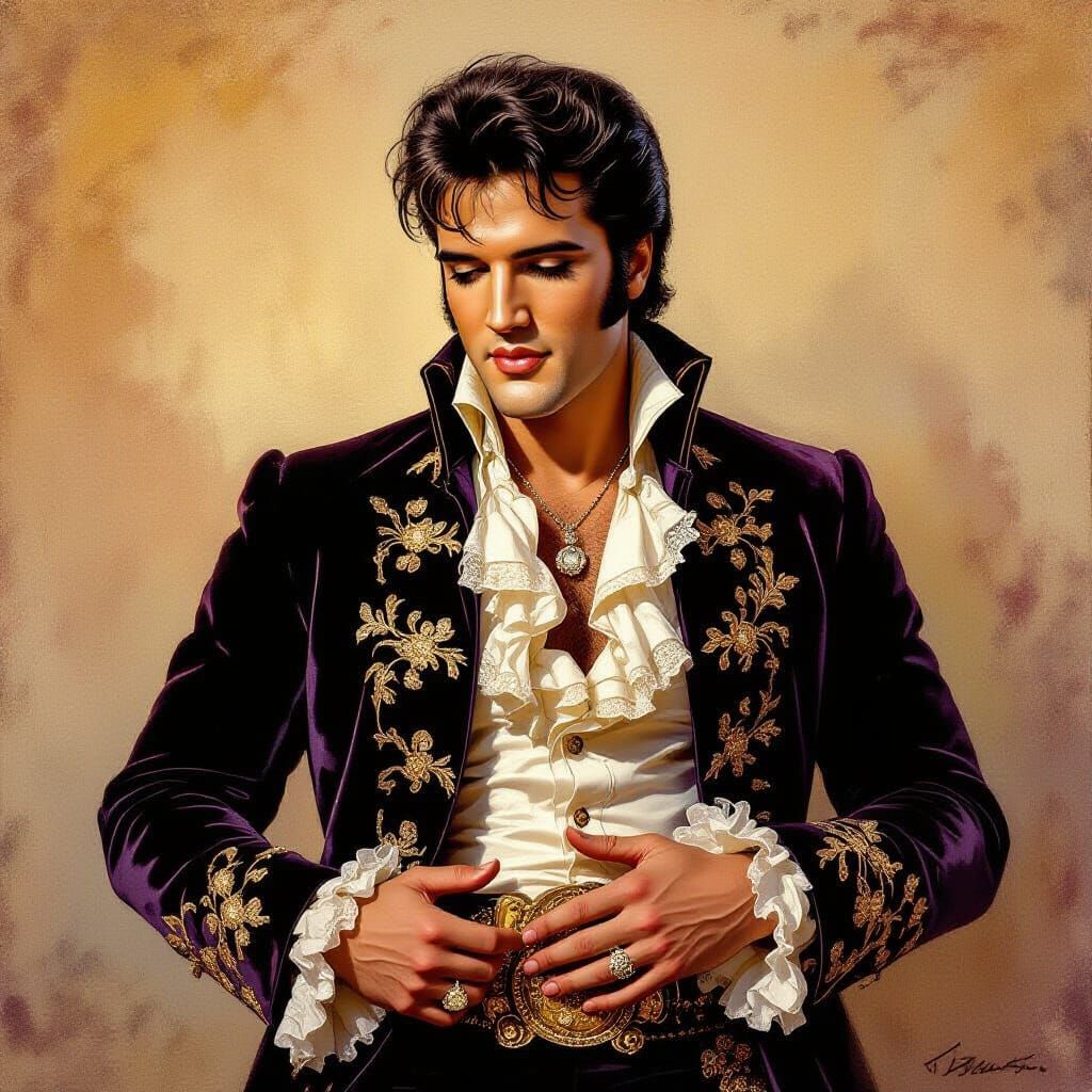 Elvis Presley Time Traveler: An Impressionist Portrait