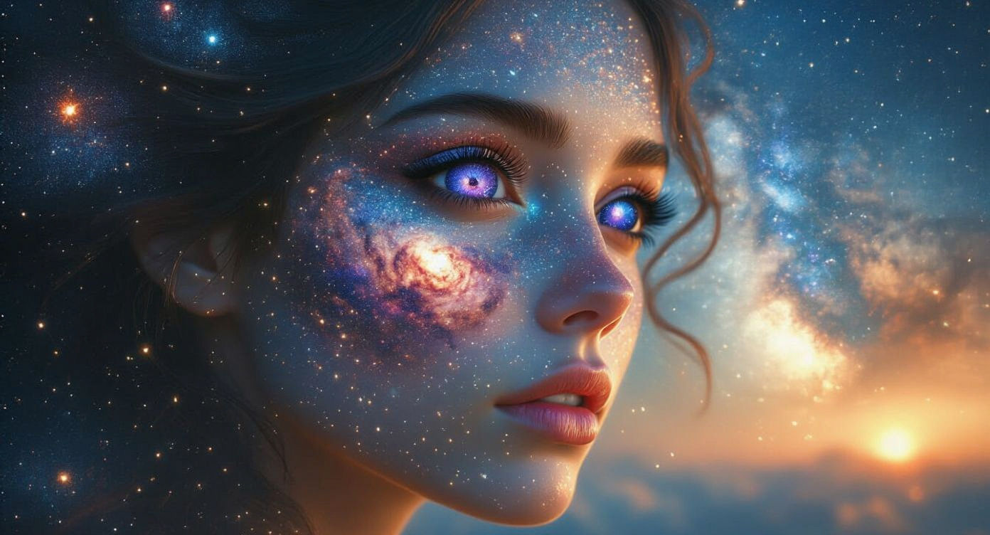 Cosmic Woman: A Realistic Galactic Portrait