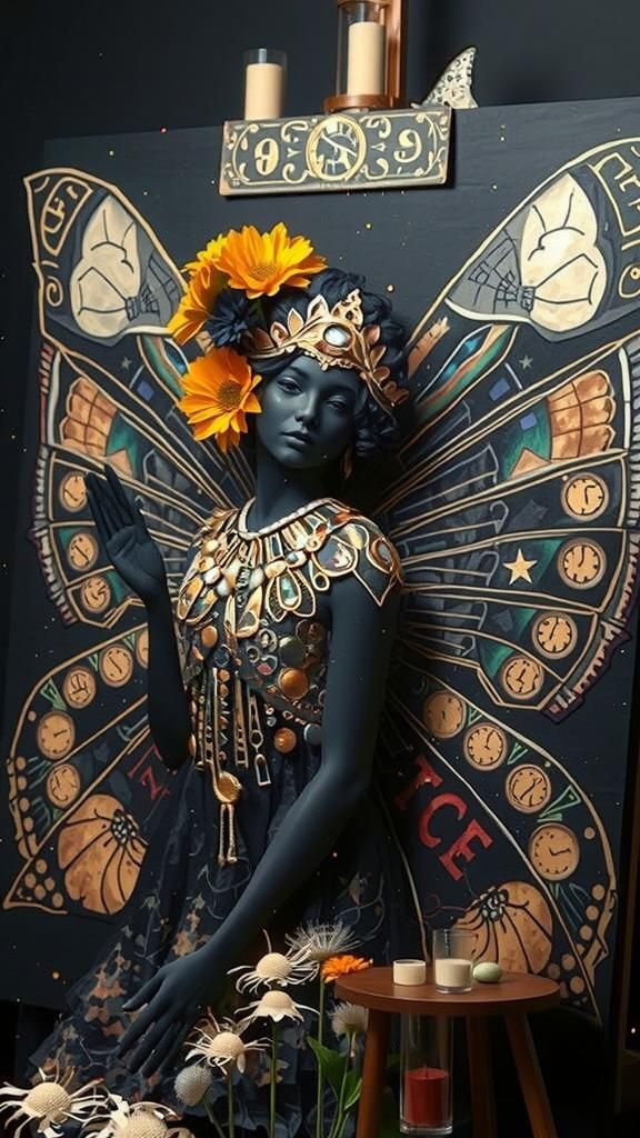 Dreamlike Realm with Angel of Mercy in Rayograph Style