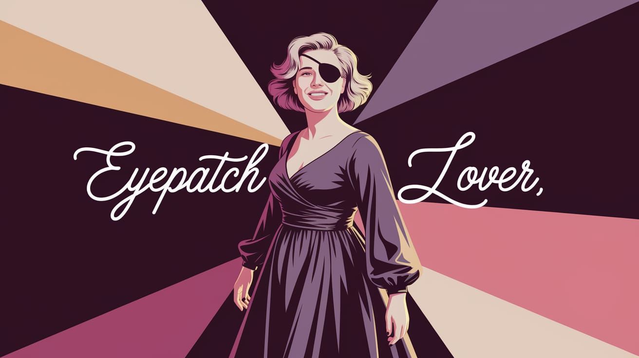 Confident Woman with Eyepatch in Elegant Illustration Style
