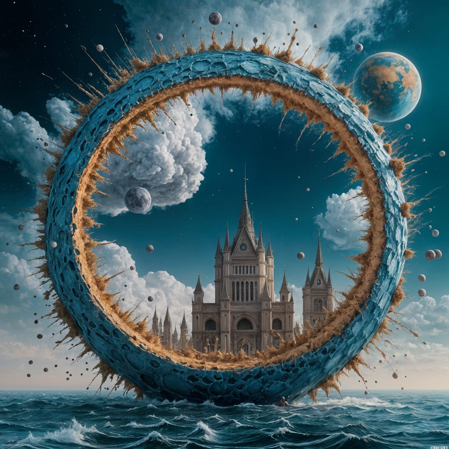 Gloomy, Surreal Landscape in Cyberpunk Style