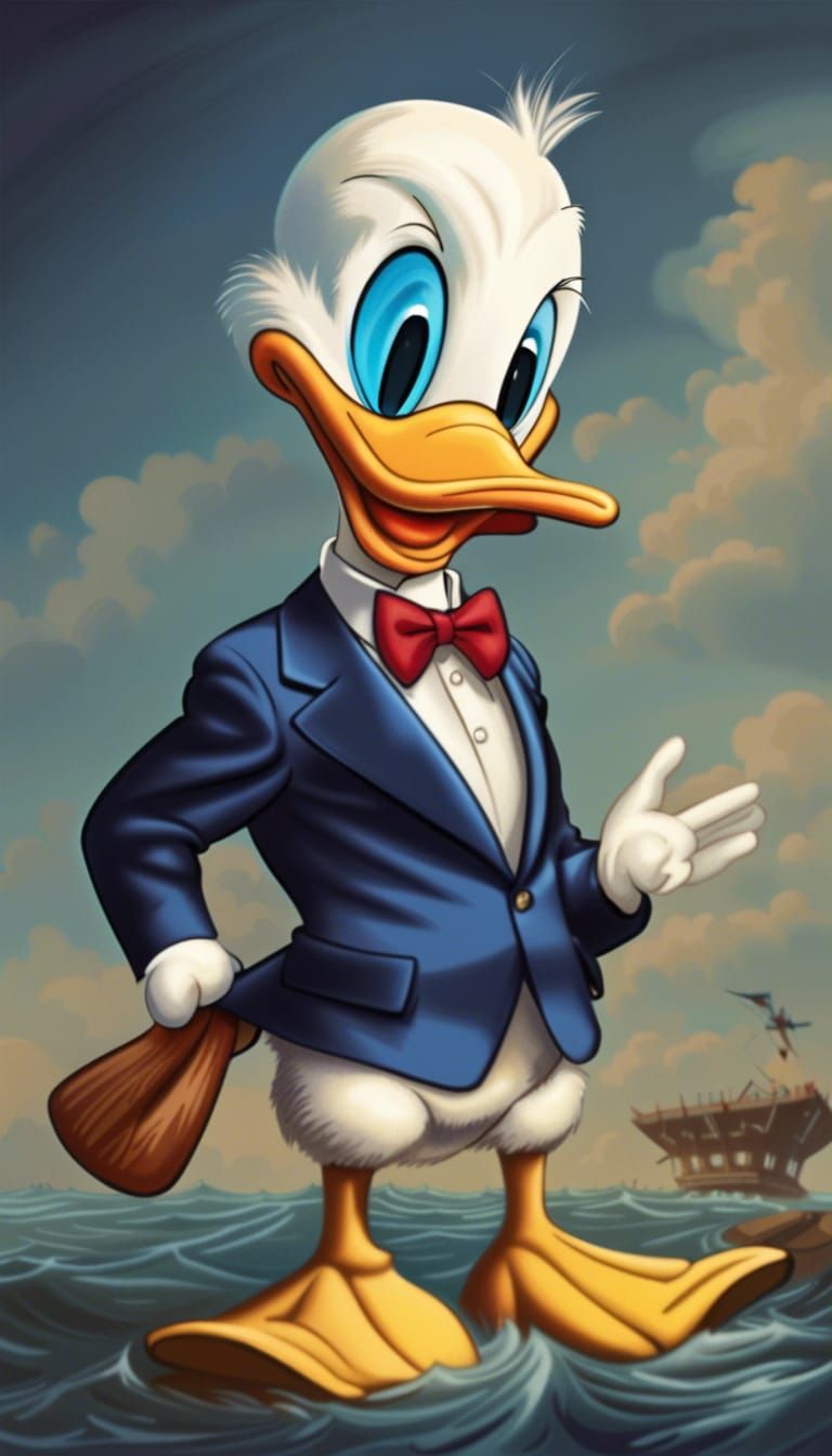 Joe Biden as Donald Duck Cartoon