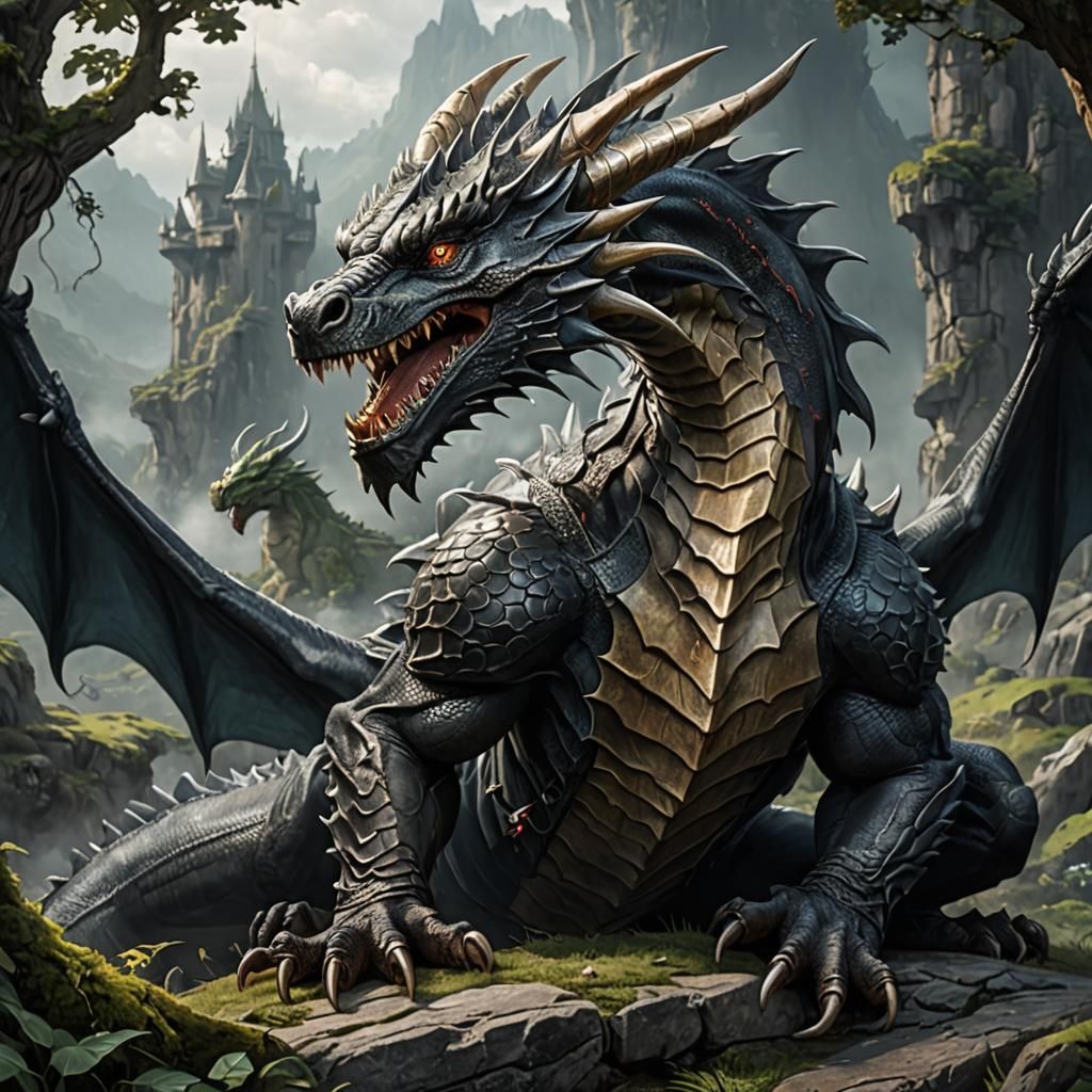 Majestic Dragon Soaring Through the Sky