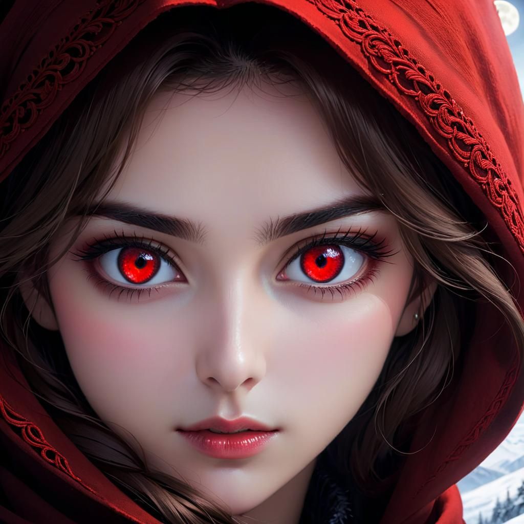 Mysterious Eyes Under Water in Vaporwave Style