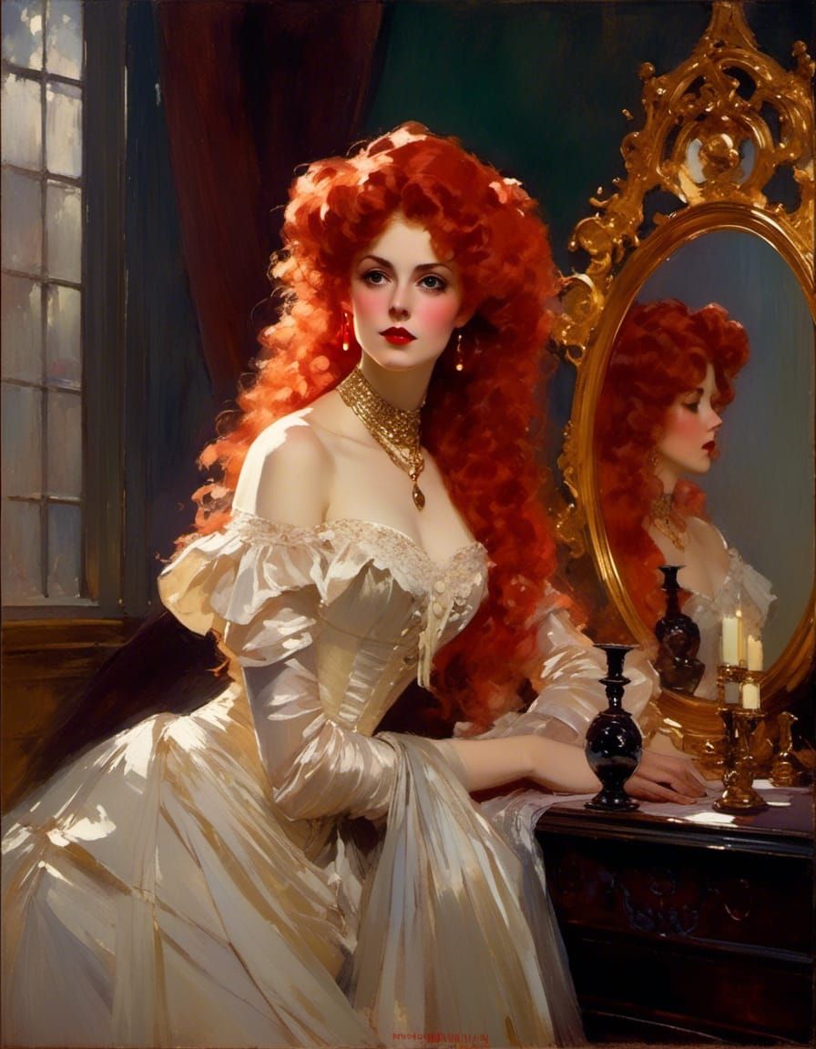 Victorian Vampiress Mina Harker in Dreamy Vignettes