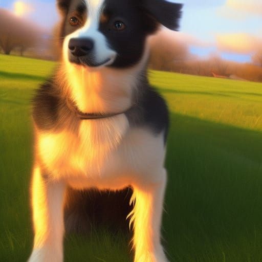 Ethereal Dog Girl in Divine Light