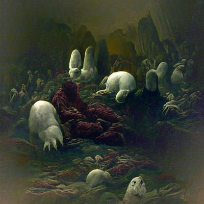 Horror Rabbits in Style of Gustave Doré