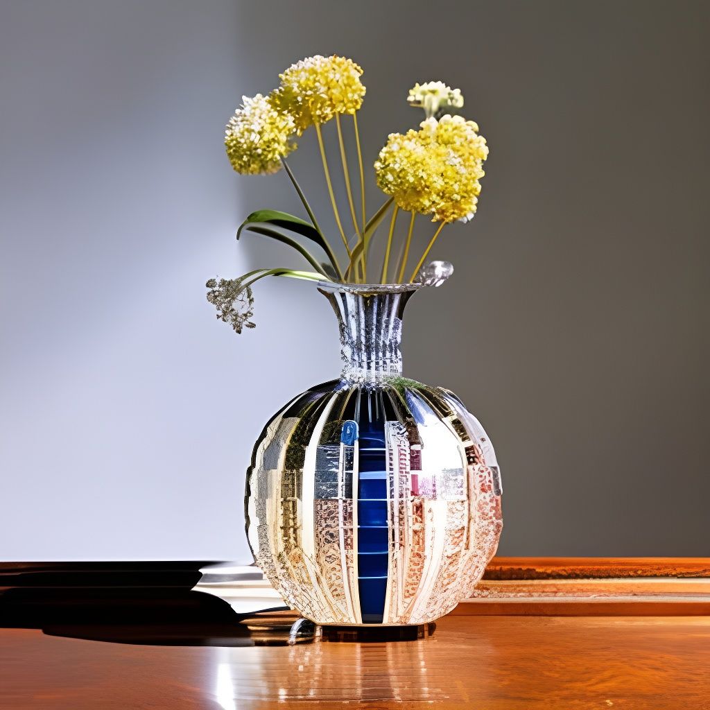 Crystal Vase with Flowers in Sunlight