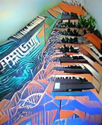 Maximalist Synthesizer Wall Featuring Moog and Jupiter-8