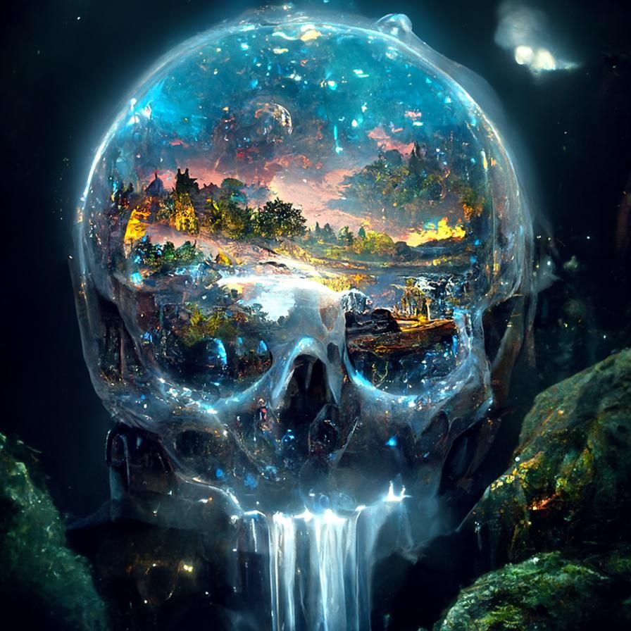Crystal Skull Kingdom: A Hyperrealistic Fantasy Landscape