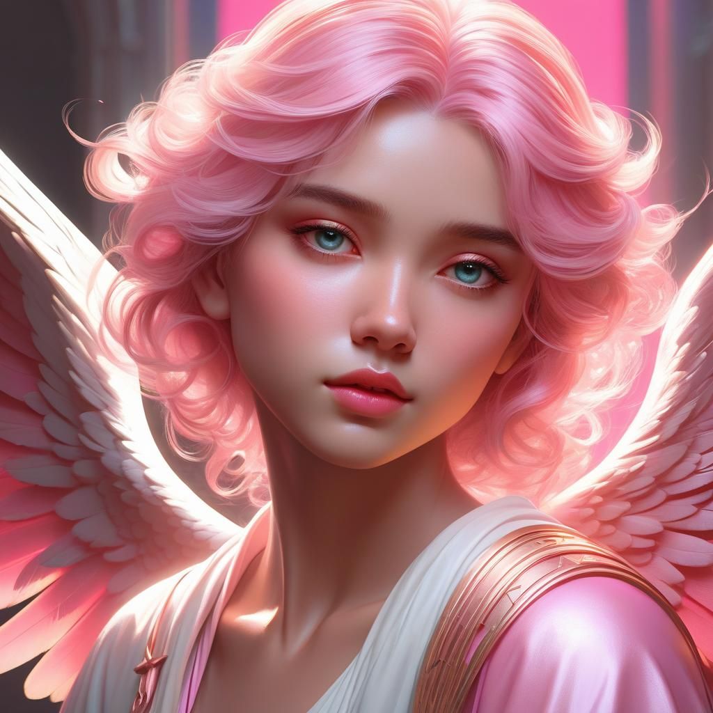 Innocent Angel Portrait in Pastel Shading